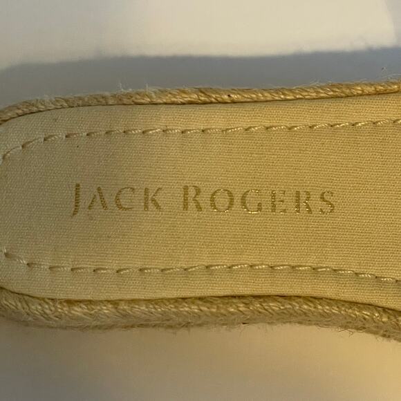 Jack Rogers Palmer Slides Womens Size 8 Ecru Metallic Linen Espadrille Sandals - Picture 6 of 9